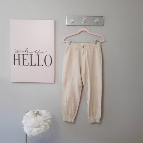 NWT Serra creme brulee butter elastic waist cotton blend pants S - Picture 3 of 8